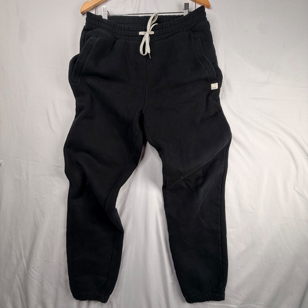 Vuori Sweatpants Mens Medium Black Fleece Joggers Drawstring Elastic Waist